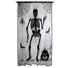 (Skull door curtain 1) Halloween Table Cloth Runner Spiders Kitchen Dining Table Decoration for Indoor Outdoor Home Party Decor Home Decoration