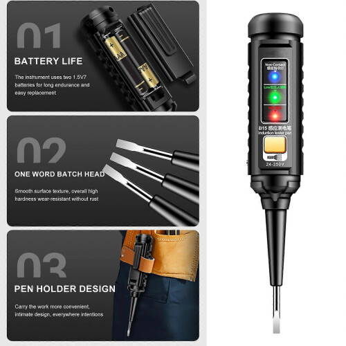 Professional Electrical Pen Flashlight Testing Wire Breakpoint Color Screen Induction Test Pen Detection Pen 1