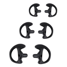 (Black) Two Way Radio Ear Mold Replacement Soft Silicone Ear Insert for Acoustic Coil Tube Earpiece (3 Pair Large,Medium,Small) TP