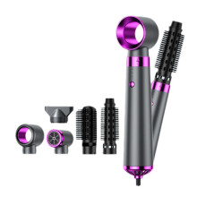 5in1 Electric Hair Dryer Hot Air Brush Multifunctional Hair Straightener Negative Ion Curler Blow Dryer StylingSet,B(EU)