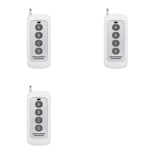 3X 433MHz Wireless Remote Control Learning Code EV1527 Module with Antenna ABCD 4 Button Control 1000M Long Range Opener