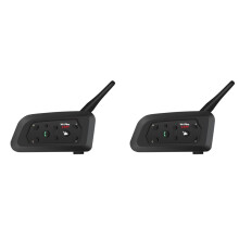 2X V6 Motorcycle Helmet Headset with 1500M BT Interphone Communicator for 6 Riders Waterproof