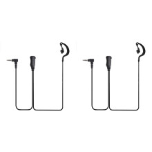 2X Retevis EEY002 Earhook Earpiece 3.5mm Single Needle Earphone with PTT Microphone for RT22P/RT622P/B3H/B63H