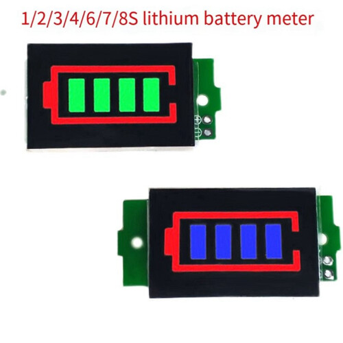 6 Pcs 1-8S Lithium Battery Meter Display Module  Three String LED Lithium Battery Pack Indicator Board 2