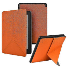 (Orange) Slim Fit Stand Cover for Kindle Paperwhite 12th Generation (2024, 7) with Flip Case Design