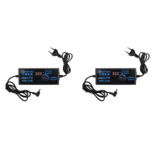 2X Justerbar Spänning Nätadapter AC100-240V Till DV3V-24V 5A Digital Display Dämpande Strömförsörjning EU-Kontakt
