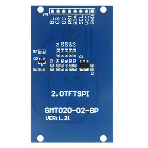 2X Tela LCD TFT de 2,0 Polegadas ST7789, Tela Pequena de 240x320 Pixels, Tela LCD Colorida SPI 2
