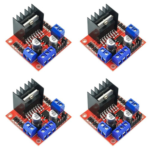 4X L298N Módulo Dual H-Bridge Stepper Motor Driver Board Módulo 2A/25W, Adequado para Robôs e Carros Inteligentes