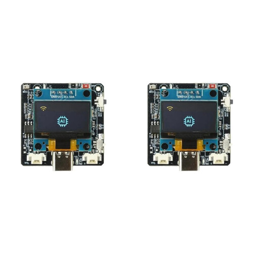 2X ESP32-C3 Development Board AI Dialogue Voice Module AI Voice Sensor Module with 0.96 Inch Screen for Deepseek/Xiaozhi