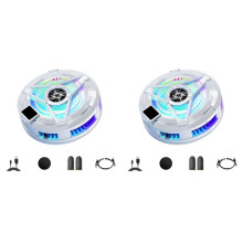 2X Magnetische Mobiele Radiator Telefoonkoeler Stille Halfgeleider Koelventilator Koeler voor Tablet/Telefoonkoeler Wit