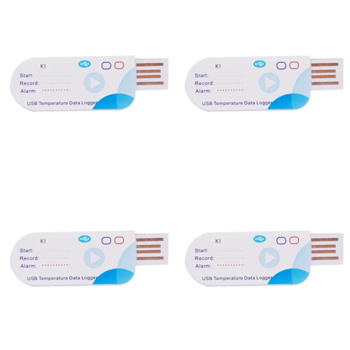 4X USB Temperature Data Logger 14400 Points USB Report 60 Days IP65 Disposable Recorder