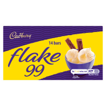 Cadbury Flake 99 Chocolate Bar, Individually Wrapped Flaky Milk Chocolate Bars,