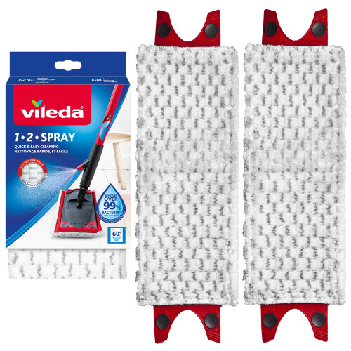 Vileda Vileda 1-2 Spray Mop Refills - Pack of 2 Microfibre Mop Pads