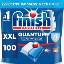 Finish Dishwasher Tablet, Quantum Infinity Shine, 100 Tabs, Fresh Scent, For a F