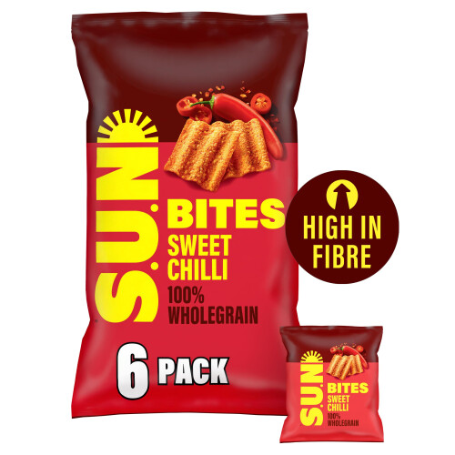 Sunbites Sun Ripened Sweet Chilli Multipack Snacks Crisps 6x25g 1