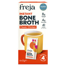 Freja Instant Chicken Bone Broth | Chicken | 100% Natural | Rich in Collagen, Protein & Amino Acids | Dairy & Gluten Free, 6 boxes (4 x 12g Sachets P