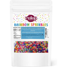 Rulop Dairy Free Rainbow sprinkles 1kg, Colourful Sugar Strands That Are a Tasty and Exciting Option For Topping Cakes, Ice Cream and Cookies (1kg)