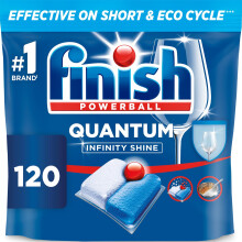 Finish Dishwasher Tablet, Quantum Infinity Shine, 120 Tabs, Fresh Scent, For a F