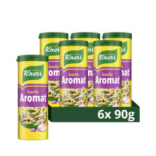 Knorr Aromat Garlic All Purpose Savoury Seasoning free from artificial colours and preservatives for vegetables, rice, pasta or salads 6x 90 g