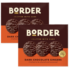 Border Biscuits Dark Chocolate Gingers Box 2 255 g | Crunchy Ginger Biscuits E