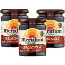 Meridian Organic Blackstrap Molasses 350g (Pack of 3) – Unsulphured, Mineral-Rich Cane Syrup, High in Iron, Calcium & Magnesium, Vegan & Natural Swe