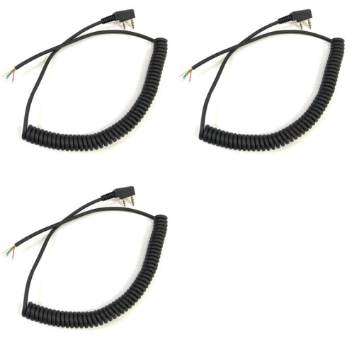 3X Walkie Talkie Microphone Cable Replacement Cable K-Plug Mic Cable Walkie Talkie Accessories DIY Universal