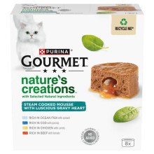 GOURMET Nature's Creations Mousse with Gravy Heart, Rich in Chicken with Carrots