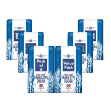 Granulated White Sugar Pure Cane 1kg (Pack of 6) – Everyday Essential – Premium