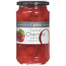 Opies Cocktail Cherries With Stems 500g Jar, Red