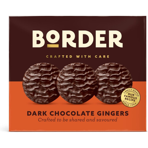 Border Border Biscuits Dark Chocolate Gingers Box 2  255 g | Crunchy Ginger Biscuits E 1
