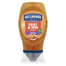 Hellmann's Sweet & Sour Sauce 100% recyclable* squeeze bottle the perfect condiment for chicken nuggets 250 ml