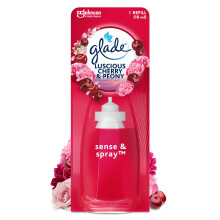 Glade Sense & Spray Air Freshener Refill, Motion Activated Automatic Room Spray and Odour Eliminator for Home, Cherry & Peony, 8 Refills (8 x 18ml)