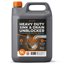 Munnie 5L Sink & Drain Unblocker Liquid - Heavy Duty Sink & Drain Cleaner, Toilet Unblocker for Plug Holes, Showers & Pipes – Fast Acting Blockage R