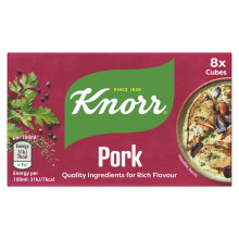 Knorr Pork Stock Cubes gluten-free to add a rich pork flavour to your dishes 8x