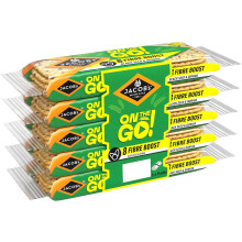 JACOB'S On The Go Fibre Boost Black Seed & Quinoa Crackers, 5 x 40 g