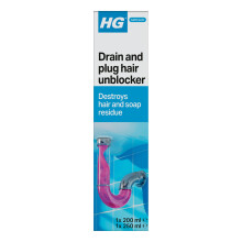 HG Drain & Plug Hair Unblocker, Removes Hair from Pipes & Drains – 200ml + 250ml