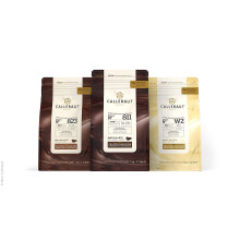 Callebaut Chocolate Bundle- 3x1kg Milk Dark & White Couverture Chocolate Callets- Belgian Chocolate Chips for Baking- Combine Pack of Callebaut White