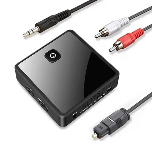 2X  5.0 Transmitter Receiver 3.5mm AUX Optical Wireless Audio Adapter for PC TV Car Speaker 1