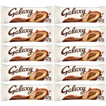 Galaxy Smooth Milk Chocolate Bar 42g Bundle (10 Pack)