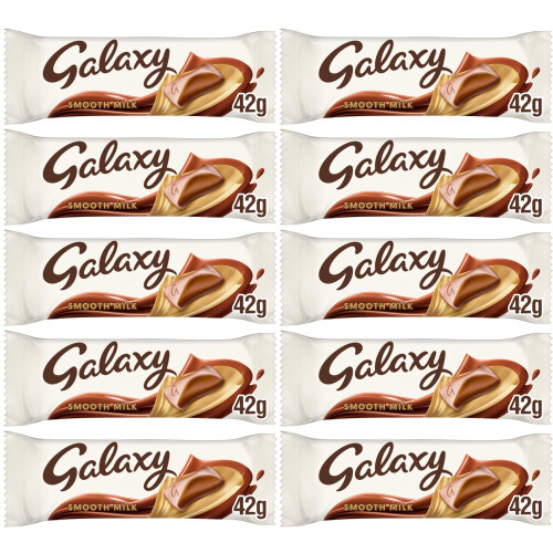 Galaxy Galaxy Smooth Milk Chocolate Bar 42g Bundle (10 Pack)