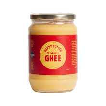 Happy Butter | Organic Ghee 580g – Grass-Fed British Clarified Butter | Lactose & Casein Free | Rich in Vitamins A,D,E & K | Award-Winning Organic G
