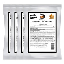 Global Gourmet Luxury Belgian Style Waffle & Pancake Mix 4 x 1KG Complete Ready Mix – for Belgian & Liege Waffles Quick & Delicious Value Size