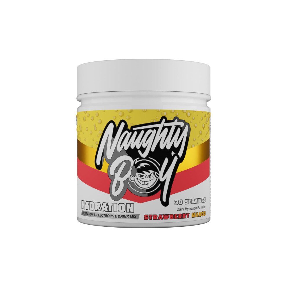Naughty Boy Hydration Electrolyte Powder, Zero Sugar Hydration Drink Mix With Electrolytes & Creatine, 30 Servings, Strawberry Mango