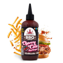 Poppamies BBQ Sauce Cherry Cola Barbeque – Award-Winning Sweet & Tangy Flavor Perfect for Ribs & Burgers – Gluten-Free Vegan - 360g