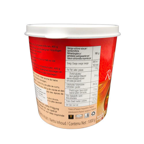 Mae Ploy Red Curry Paste 1kg - Bulk Authentic Thai Chilli Base 1