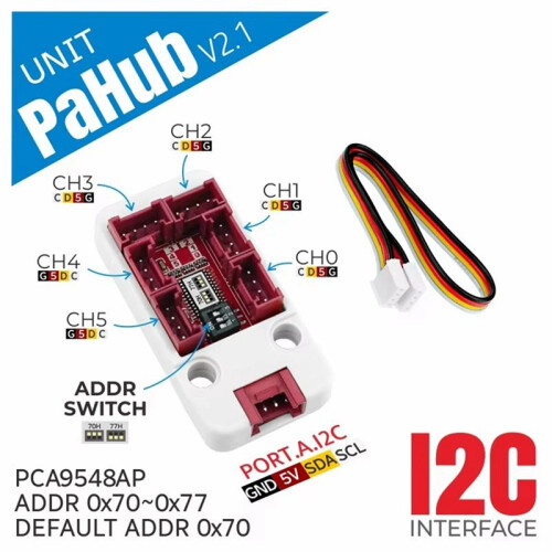 PaHub V2.1 Unit I2C Multiplexer IoT Development Kit I2C Bus 1 em 6 Expansão -Board Dipswitch PCA9548AP 1