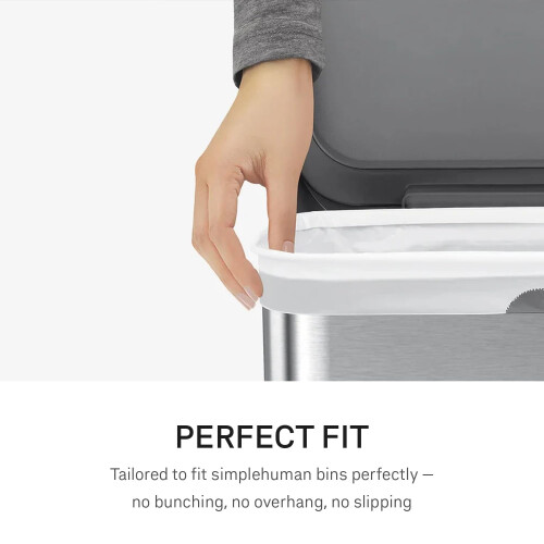 simplehuman CW0262 code N Custom Fit Bin Liner Bulk Pack, White Plastic (3 Pack of 20, Total 60 Liners) 1