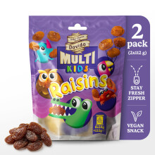 Dovido Multi Kids Raisins 2x8 Mini Packs - 224g - Healthy Fruit Snacks for Schoo