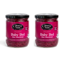 The Cultured Food Company - Organic Ruby Red Sauerkraut 400g Jar x 2-100% Natural Ingredients- Raw & Unpasteurised - Probiotic Rich - Traditionally F