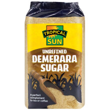 Tropical Sun Demerara Sugar Mauritian 3kg, Unrefined Golden Brown Crystal Sugar,